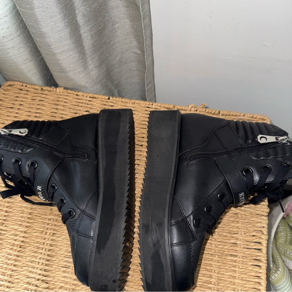Killstar Luna Black Platform Boots 8 Vegan Leather Rare Punk Goth - Picture 8 of 14